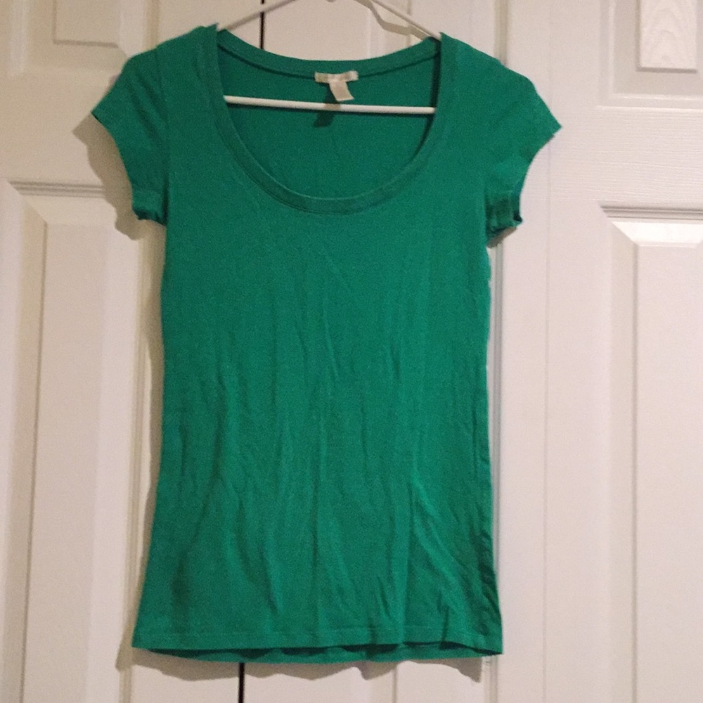 Green swoop neck